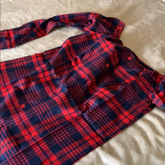 Long Sleeve Red & Blue Plaid Top - Picture 3 of 6